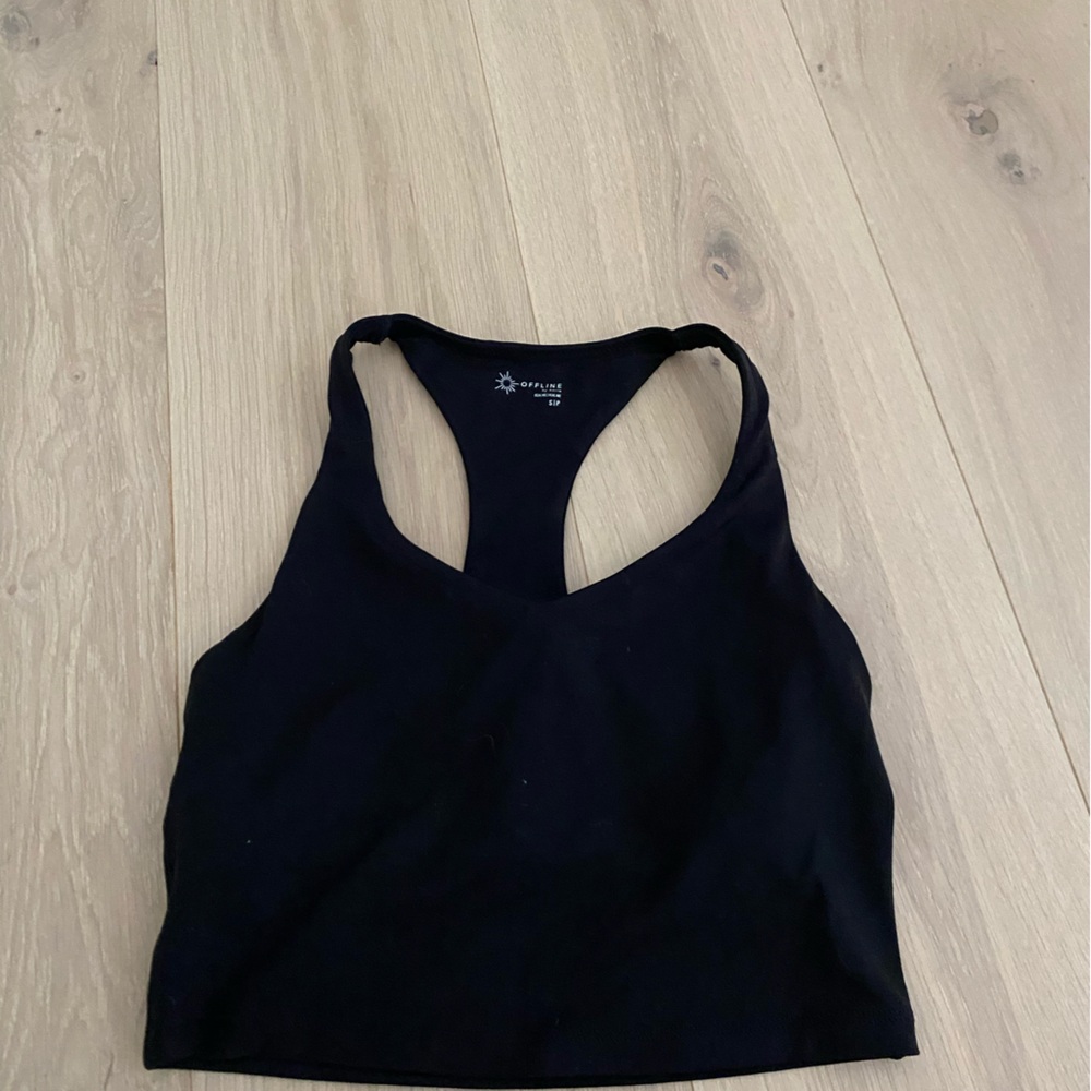 Offline Aerie Women’s Cropped Black Tank Top, Size S